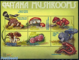 Guyana 2000 Mushrooms 6v M/s, Mint NH, Nature - Mushrooms - Mushrooms