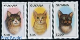 Guyana 1997 Cats 3v, Mint NH, Nature - Cats - Guyana (1966-...)