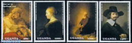 Uganda 2003 Rembrandt 4v, Mint NH, Art - Paintings - Rembrandt - Autres & Non Classés