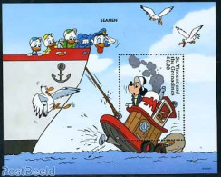 Saint Vincent 1996 Mickey As Captain S/s, Mint NH, Transport - Ships And Boats - Art - Disney - Schiffe