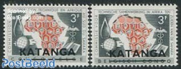 Congo (Kinshasa) 1960 Katanga, Overprints 2v, Mint NH - Andere & Zonder Classificatie