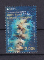 MONTENEGRO  2024,EUROPA CEPT, UNDERWATER FLORA AND FAUNA,SAVALIA SAVAGLIA,GOLD CORAL,1v,MNH - Montenegro