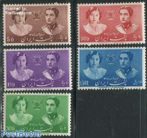 Iran/Persia 1939 Wedding 5v, Unused (hinged), History - Kings & Queens (Royalty) - Familles Royales