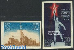 Russia, Soviet Union 1939 N.Y. Expo 2v Imperforated, Mint NH, Art - Modern Architecture - Ongebruikt