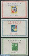 Korea, South 1958 Christmas And Newyear 3 S/s, Mint NH, Religion - Sport - Various - Christmas - Kiting - New Year - Navidad
