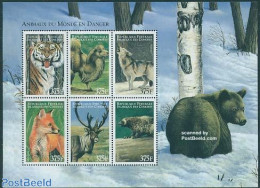 Comoros 1999 Animals 6v M/s, Mint NH, Nature - Animals (others & Mixed) - Camels - Cat Family - Deer - Comores (1975-...)