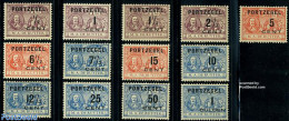 Netherlands 1907 Postage Due, Overprints 13v, Unused (hinged) - Non Classés
