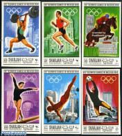 Sharjah 1968 Olympic Games 6v, Imperforated, Mint NH, Nature - Sport - Horses - Athletics - Olympic Games - Weightlift.. - Leichtathletik