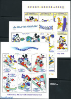 Saint Vincent 1999 Disney, Winter Sports 18v (3 M/s), Mint NH, Sport - (Bob) Sleigh Sports - Skiing - Art - Disney - Invierno