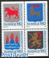 Sweden 1982 Provincial Coat Of Arms 4v [+], Mint NH, History - Nature - Coat Of Arms - Animals (others & Mixed) - Cattle - Ongebruikt