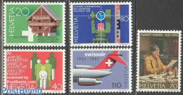 Switzerland 1981 Mixed Issue 5v, Mint NH, Health - Science - Transport - Disabled Persons - Weights & Measures - Aircr.. - Ongebruikt