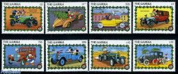 Gambia 1989 Christmas, Disney 8v, Mint NH, Religion - Transport - Christmas - Automobiles - Art - Disney - Weihnachten