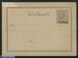 Suriname, Colony 1879 Postcard 7.5c @ 15c Grey. Black Overprint, Unused Postal Stationary - Other & Unclassified