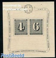 Switzerland 1943 Stamp Centenary S/s, Unused (hinged), Stamps On Stamps - Unused Stamps