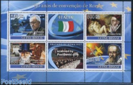 Guinea Bissau 2008 Treaty Of Rome, Italy 4v M/s, Mint NH, History - Transport - Europa Hang-on Issues - Space Explorat.. - European Ideas