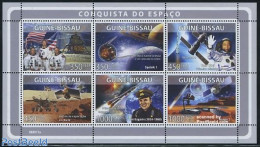 Guinea Bissau 2008 Space Conquest 6v M/s, Mint NH, Transport - Space Exploration - Guinea-Bissau