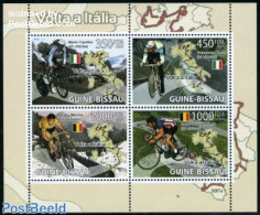 Guinea Bissau 2009 Volta A Italia 4v M/s, Mint NH, Sport - Various - Cycling - Sport (other And Mixed) - Maps - Ciclismo
