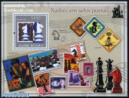 Guinea Bissau 2009 Chess S/s, Mint NH, Sport - Chess - Stamps On Stamps - Chess