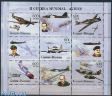 Guinea Bissau 2005 World War II, 5v M/s, Mint NH, History - Transport - World War II - Aircraft & Aviation - 2. Weltkrieg