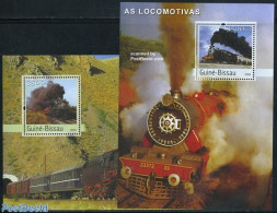 Guinea Bissau 2003 Locomotives 2 S/s, Mint NH, Transport - Railways - Eisenbahnen