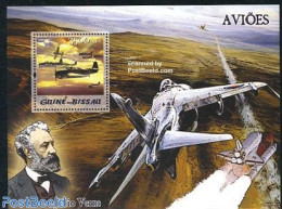 Guinea Bissau 2005 Jules Verne, Planes S/s, Mint NH, Transport - Aircraft & Aviation - Airplanes