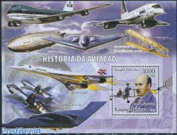 Guinea Bissau 2006 Vought Sikorsky S/s, Mint NH, History - Transport - Netherlands & Dutch - Concorde - Helicopters - Géographie