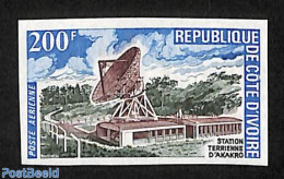 Ivory Coast 1972 Akakro Satellite Station 1v Imperforated, Mint NH, Transport - Neufs