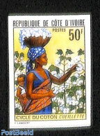 Ivory Coast 1974 Cotton Harvest 1v Imperforated, Mint NH, Various - Textiles - Ongebruikt