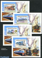 Ivory Coast 2006 Steam Locomotives 4 S/s, Mint NH, Transport - Railways - Ongebruikt