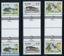 Aland 1997 Animals In Glacier Period 3v, Gutter Pairs, Mint NH, Nature - Animals (others & Mixed) - Fish - Sea Mammals - Fishes