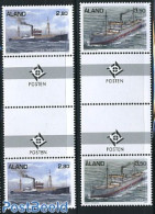 Aland 1997 Steamers 2v, Gutter Pairs, Mint NH, Transport - Ships And Boats - Bateaux
