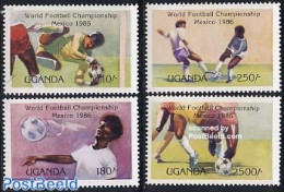 Uganda 1986 World Cup Football Mexico 4v, Mint NH, Sport - Football - Other & Unclassified