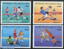 Congo Republic 1986 Football Games Maxico 4v, Mint NH, Sport - Football - Other & Unclassified