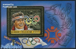 Central Africa 1984 Olympic Winter Games S/s, Mint NH, Sport - Transport - Olympic Winter Games - Skiing - Space Explo.. - Ski