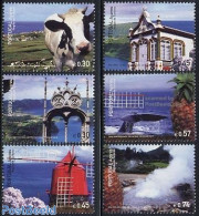 Azores 2005 Tourism 6v, Mint NH, Nature - Various - Cattle - Fruit - Sea Mammals - Mills (Wind & Water) - Tourism - Obst & Früchte