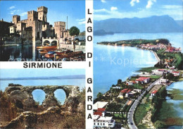 72340630 Sirmione Lago Di Garda Fliegeraufnahme Hafen Ruine Sirmione Lago Di Gar - Autres & Non Classés