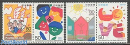 Japan 1994 Int. Family Year 2x2v [:], Mint NH, Art - Children Drawings - Neufs