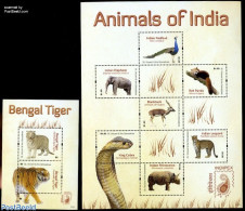 Saint Vincent 2011 Indipex, Animals Of India 9v (2 M/s), Mint NH, Nature - Animals (others & Mixed) - Birds - Cat Fami.. - St.Vincent (1979-...)