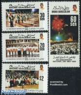 Brunei 1989 5 Years Independence 4v, Mint NH, History - Various - History - Uniforms - Art - Fireworks - Costumes