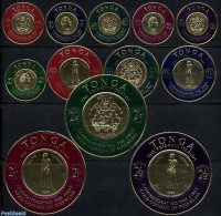 Tonga 1963 Golden Coins 12v, Mint NH, Various - Money On Stamps - Munten