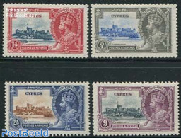 Cyprus 1935 Silver Jubilee 4v, Mint NH, History - Kings & Queens (Royalty) - Art - Castles & Fortifications - Unused Stamps