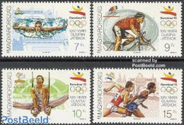 Hungary 1992 Olympic Games Barcelona 4v, Mint NH, Sport - Athletics - Cycling - Gymnastics - Olympic Games - Swimming - Ungebraucht