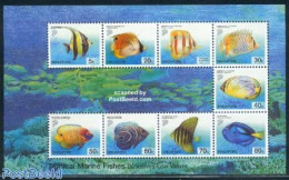 Singapore 2001 Fish 9v M/s, Mint NH, Nature - Fish - Fishes