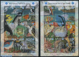 Saint Vincent 1998 Int. Ocean Year 18v (2 M/s), Mint NH, Nature - Various - Fish - Lighthouses & Safety At Sea - Pesci