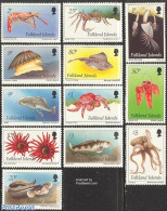 Falkland Islands 1994 Marine Life 12v, Mint NH, Nature - Fish - Shells & Crustaceans - Crabs And Lobsters - Poissons