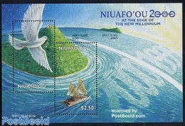 Niuafo'ou 2000 New Millennium S/s, Mint NH, Nature - Transport - Various - Birds - Ships And Boats - New Year - Bateaux