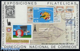 Bolivia 1978 Lindbergh, Zeppelin S/s, Mint NH, Transport - Stamps On Stamps - Aircraft & Aviation - Zeppelins - Briefmarken Auf Briefmarken