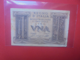 ITALIE 1 LIRE 1939 Circuler (B.33) - Italia – 1 Lira