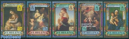 Saint Helena 1991 Christmas, Paintings 5v, Mint NH, Religion - Christmas - Art - Paintings - Raphael - Christmas