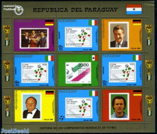 Paraguay 1988 World Cup Football M/s, Mint NH, Sport - Football - Stamps On Stamps - Briefmarken Auf Briefmarken